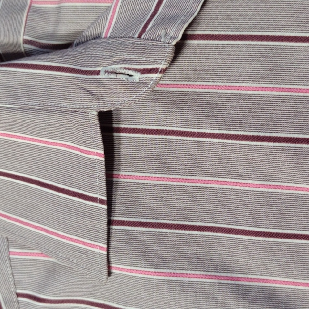 Faconnable Stripped Cotton Button-Down Shirt L - image 6